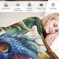 thumbnail image 3 of Nawypu Dragon Blanket Gifts -  Cute Throw Blanket for Kids, Boys &amp; Girls - Colorful Soft Fuzzy Blankets for Couch, Sofa &amp; Bed, 3 of 6