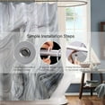 thumbnail image 5 of Extra Long Shower Curtain72x84 inch Length,Black and White Marble Texture Bathroom Shower Curtains Set with Hooks,Abstract Luxurious Waves Waterproof Fabric Bath Curtain, 5 of 6
