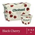 thumbnail image 2 of Chobani Non-Fat Greek Yogurt Black Cherry on The Bottom 5.3 oz 4 Pack, 2 of 12