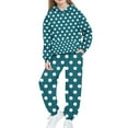 thumbnail image 3 of MKOSPLRT Polka Dot Sweatsuits for Girl Boy 4-15Y Two Piece Fleece Hoodies Cinch Bottom Joggers Sweatpants Athletic Tracksuits with Pocket, 3 of 6