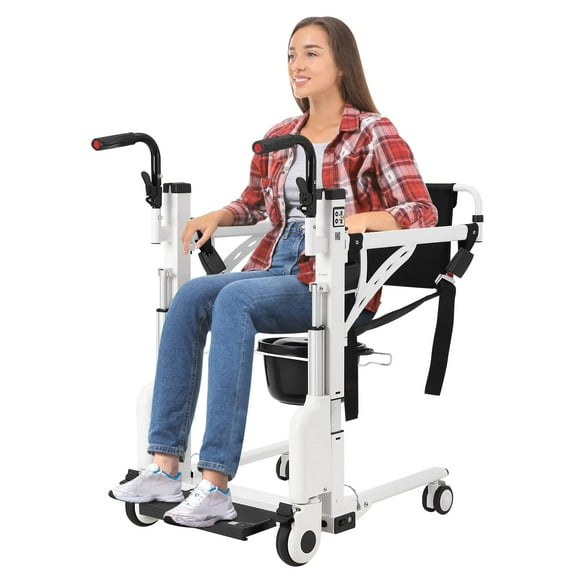 Patient Lift Transfer Chair, Home Bedside Commode Elderly Transport Chair, Wheelchair Lift for car, Toilets Seat Transfer Aid