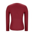 thumbnail image 5 of Ltctricy T Shirts for Women Long Sleeve Square Neck Solid Color Ribbed Slim Tunic Tops with Built in Bra Soft Casual Tees(Red,X-Large), 5 of 7