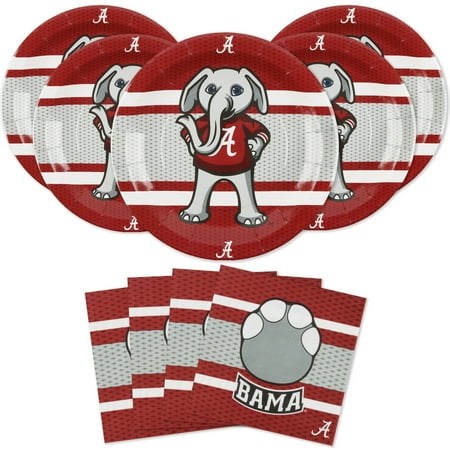 Alabama Crimson Tide Party for 24! Includes 24 Lg. Plates & 32 Luncheon Napkins. Party with Big Al at your next Football tailgate, Basketball party, Birthday, or any Roll Tide Event. by Havercamp/