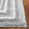thumbnail image 4 of SAFAVIEH Border & Stripe Hyram Bordered Shag Area Rug, Grey/Ivory, 9' x 12', 4 of 8