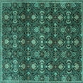 thumbnail image 1 of Ahgly Company Indoor Square Persian Turquoise Blue Traditional Area Rugs, 4' Square, 1 of 4