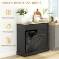 thumbnail image 4 of HOMCOM Armoire à Déchets Basculante, Îlot de Cuisine avec 2 Tiroirs, Noir, 4 of 10