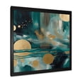thumbnail image 2 of Designart "Contour Circles in Vivid Emerald and Gold II" Abstract Framed Wall Art Decor - Modern Gold Abstract Shapes Hallway Framed Wall Art Decor, 2 of 6