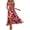 Blue Orange Floral, variant on Women's Summer Wrap Maxi Dress Casual Boho Floral V Neck Short Sleeve Ruffle Hem Split Beach Long Dresses