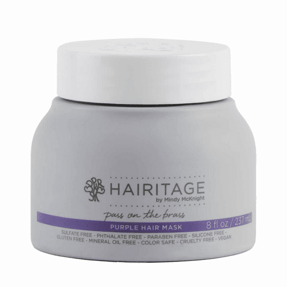 Hairitage Pass on Brass Argan Oil Purple Hair Mask Deep Conditioner for Color Treated Hair, 8 fl. oz