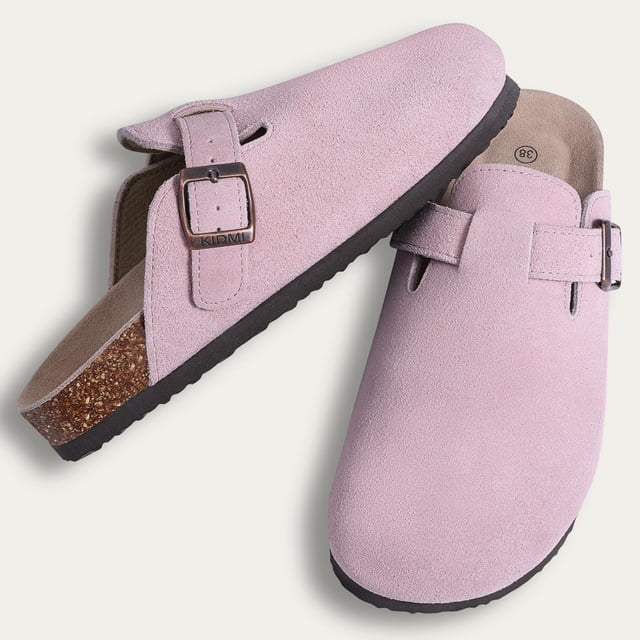 Goosecrect Sabots en Liège pour Femmes, Sandales d'Intérieur, Duveteuses, Douces, Confort, Chaussures « Potato », Mules à Semelle Intérieure en Peluche, Pantoufles, Pantoufles d'Hiver en Fourrure et Suède