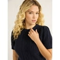 thumbnail image 4 of Free Assembly Women's Cable Knit Sweater with Short Puff Sleeves, Sizes XS-XXL, 4 of 4