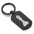 thumbnail image 1 of Stainless Steel Bishop Chess Piece Dog Tag Keychain Circle Ring, 1 of 2