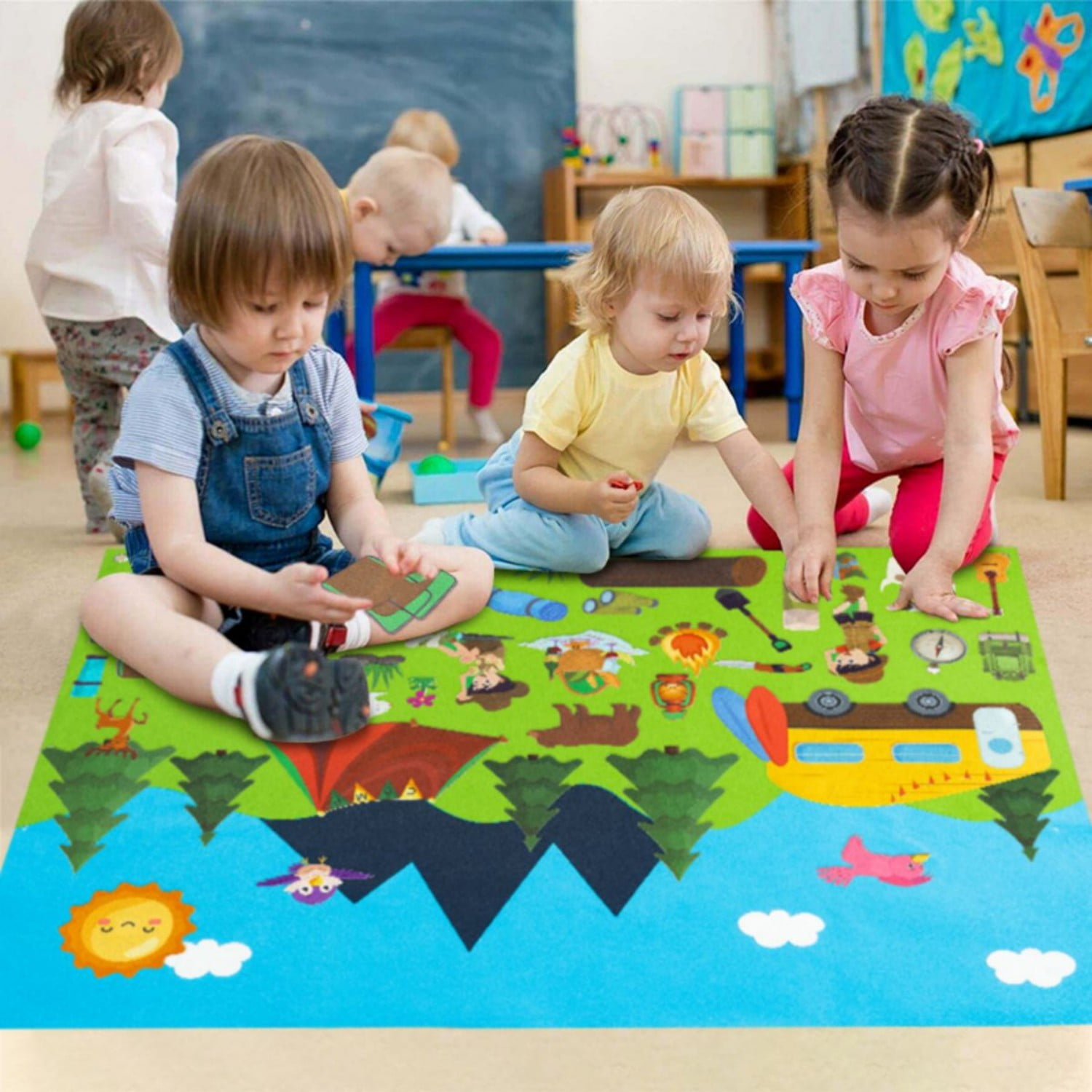 Laffact Felt Storyboard Set, Camping Theme Storytelling Craft, 46 Count