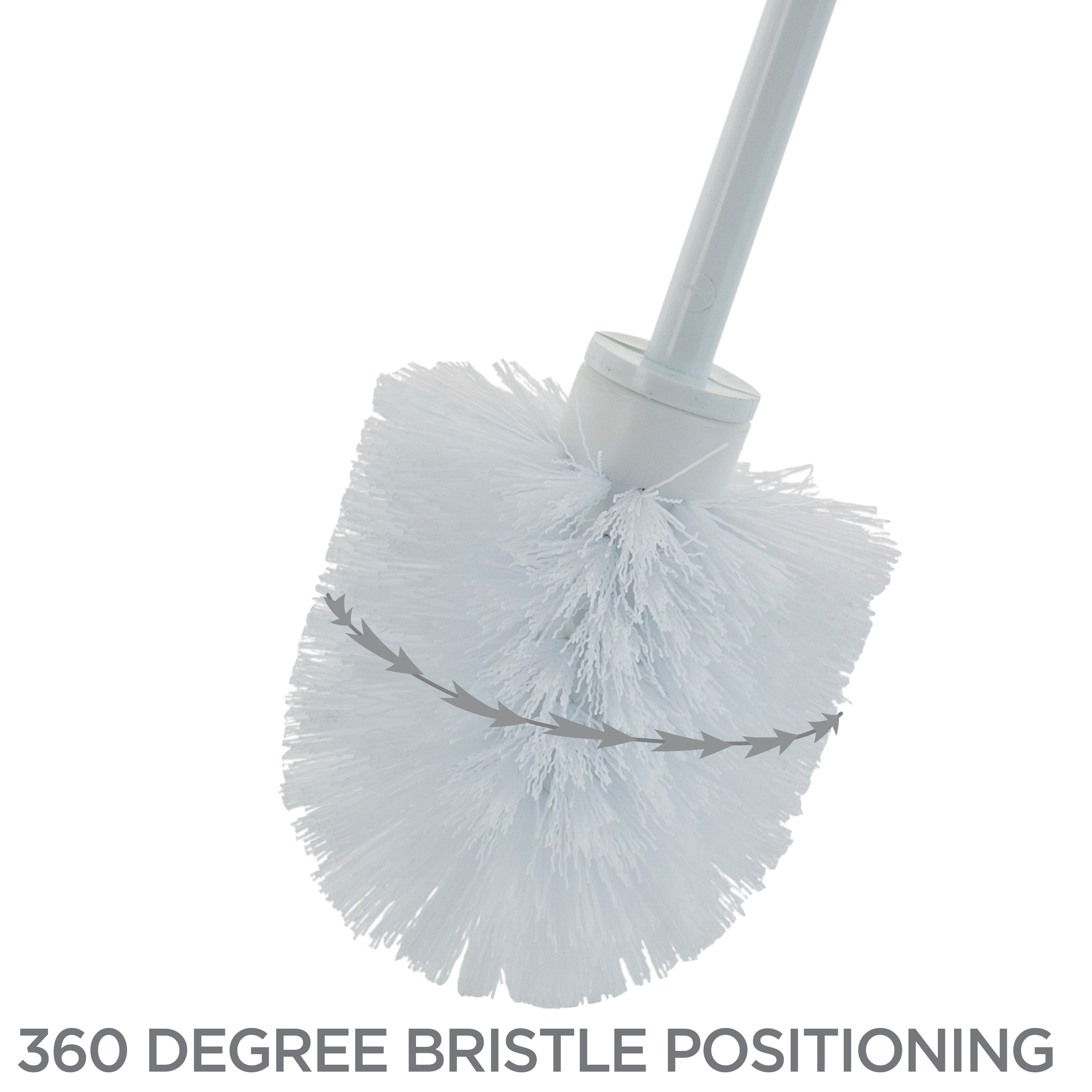 Bath Bliss 2 Pack Contour Toilet Brush and Holder in White
