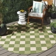 thumbnail image 2 of SAFAVIEH Courtyard Talbot Checkered Indoor/Outdoor Area Rug, Green/Sage, 2'7" x 2'7" Round, 2 of 11