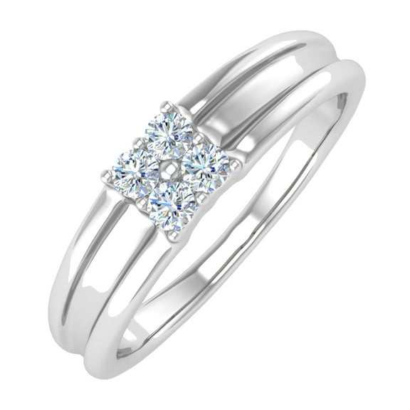1/5 Carat Men's Diamond Wedding Band Ring in 14K White Gold (Ring Size 4.5) (I1-I2 Clarity)