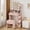 Pink, variant on Makeup Vanity Set with Chair, Vanity Desk with Mirror and Lights, Power Outlet for Small Space, Pink
