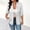 White, variant on Cxenplz Women's Blazer Jackets Casual Ruched 3/4 Sleeve Jacket Notch Lapel Button Open Front Casual Blazers with Pockets