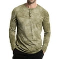 thumbnail image 5 of Inglocry Mens Fashion Casual Front Basic Long Sleeve Henley T-Shirts Tie Dye Soft Basic Tops For Men Light Green 2XL, 5 of 7