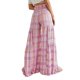thumbnail image 2 of VISgogo - Pantalones palazzo con cinturón para mujer, pantalones de playa sueltos bohemios de cintura alta con estampado floral/a cuadros/cachemira VISgogo moda, 2 of 3