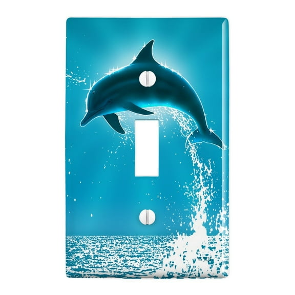 Leaping Dolphin Ocean Light Plastic Wall Decor Toggle Light Switch Plate Cover