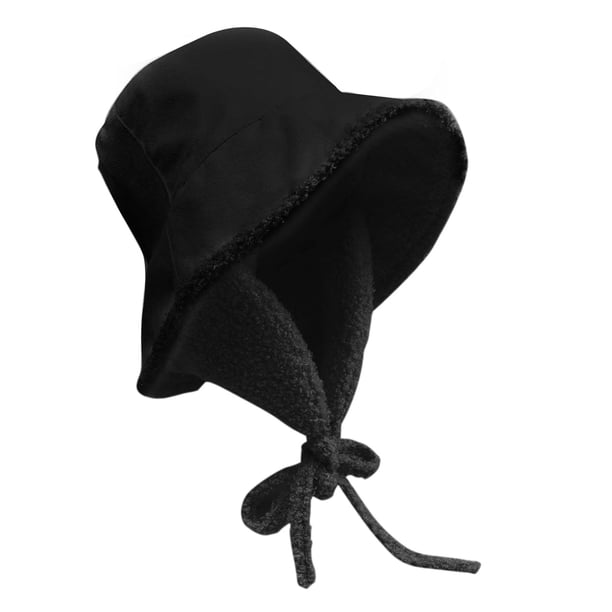Cálido sombrero de invierno Lindo con protección para los oídos Sombrero de pescador suave Sombrero de cubo informal para , niñas, mujeres, , negro Yinane Sombrero de copa