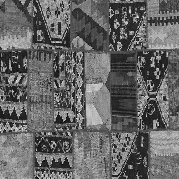 Ahgly Company Indoor Square Patchwork Gray Transitional Area Rugs, 3' Square