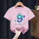 thumbnail image 3 of Bonita ropa para niños, regalo de sexto cumpleaños, camiseta de algodón para niñas, camiseta con estampado de corona de princesa sirena, camisetas rosas Harajuku Kawaii, 3 of 5