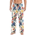 thumbnail image 7 of FORMRS Mens Pajama Pants with Pockets Cotton Sleepwear Lounge Bottoms Sizes S-2XL, Red Japanese Floral Pattern, 7 of 7