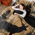 thumbnail image 4 of Homewish Safari Deer 7-Piece Bedding Comforter Set For Female Men Adults,Retro Vintage King Bedding Sets,Woodland Animal Wildlife Ultra Soft Bed Sheets,Lightweight Room Decor,Reversible, 4 of 8