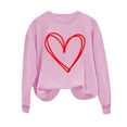 thumbnail image 4 of TKLPEHG Valentines Day Sweatshirt for Women Cute Heart Shirts Crewneck Casual Long Sleeve Valentines Pullover Holiday Tops (Pink,XL), 4 of 8