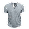 thumbnail image 2 of Mens Henley Shirts Short Sleeve Summer Casual Classic Cotton T Shirts Button Shirt, 2 of 6