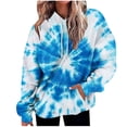 thumbnail image 2 of NuoCaiYun Ladies Hoodies, Women'S Fall Winter Tie-Dye Print Hooded Sweatshirt Long Tops Long Sleeve with Pocket, 2 of 6