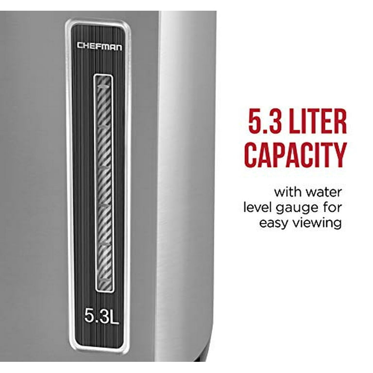 Chefman 5.3 Liter Insulated Electric Hot Water Pot w Dispenser Stainless Steel New