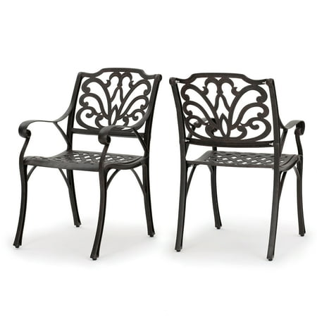Fonzo Outdoor Cast Aluminum Dining Chairs Set Of 2 Bronze Fonzo Outdoor Cast Aluminum Dining Chairs Set Of 2 Bronze