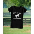 thumbnail image 4 of Tstars Girls T-Shirt, Just A Girl Who Loves Horses - Equestrian Gift - Youth Size, - L, Black, 4 of 6