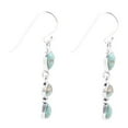 thumbnail image 2 of Linear Triple Stone Blue Turquoise and Sterling Silver Earrings, 2 of 4
