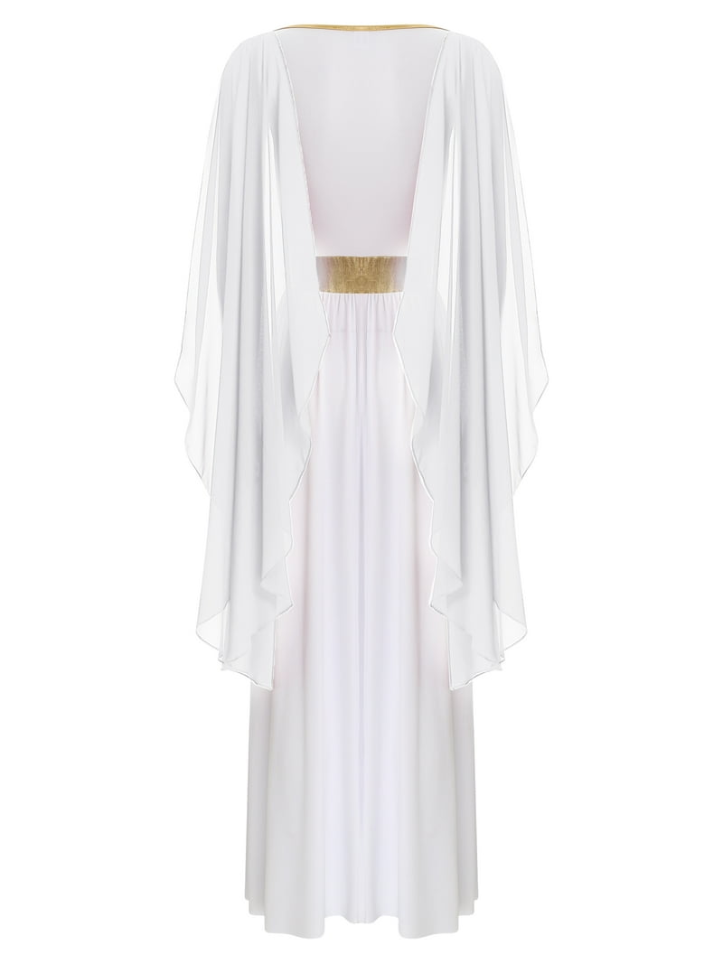 Zaldita Womens Greek God Roman Queen Dress Up Chiffon Cape Maxi Dress Toga  Gowns Halloween Party White 3XL - Walmart.com