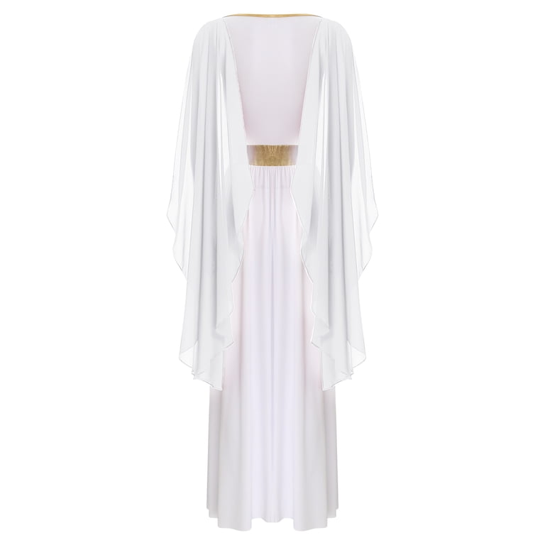 Vastwit Women Ancient Greek Roman Queen Dress Chiffon Tunic Robe Church Worship Dress White XXL Vastwit Women Ancient Greek Roman Queen Dress Chiffon Tunic Robe Church Worship Dress White XXL