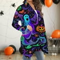 thumbnail image 6 of Kilaqueen Womens Halloween Open Front Cardigan Casual Oversized Funny Pumkin Print Lightweight Thin Coats Cute Spooky Pattern Cardigans Dusters, 6 of 7