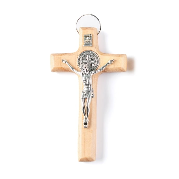 Whoamigo Handmade Wood Cross, Jesus Crucifix Wall Decoration for Religious Jewelry Pendant Making, Prayer Hand Holding