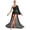 Black, variant on iiniim Womens One Shoulder Flared Sleeve Flowy Sheer Mesh Skirted Leotard Lyrical Dance Dress Black S