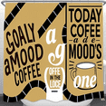 thumbnail image 1 of Vibrant Coffee-Themed Shower Curtain with Playful Typography & Whimsical Graphics - Mood Boosting Decor, 1 of 4
