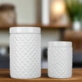 thumbnail image 2 of Porsha Ceramic Round Lattice Canister Set (Set of 2), 2 of 5