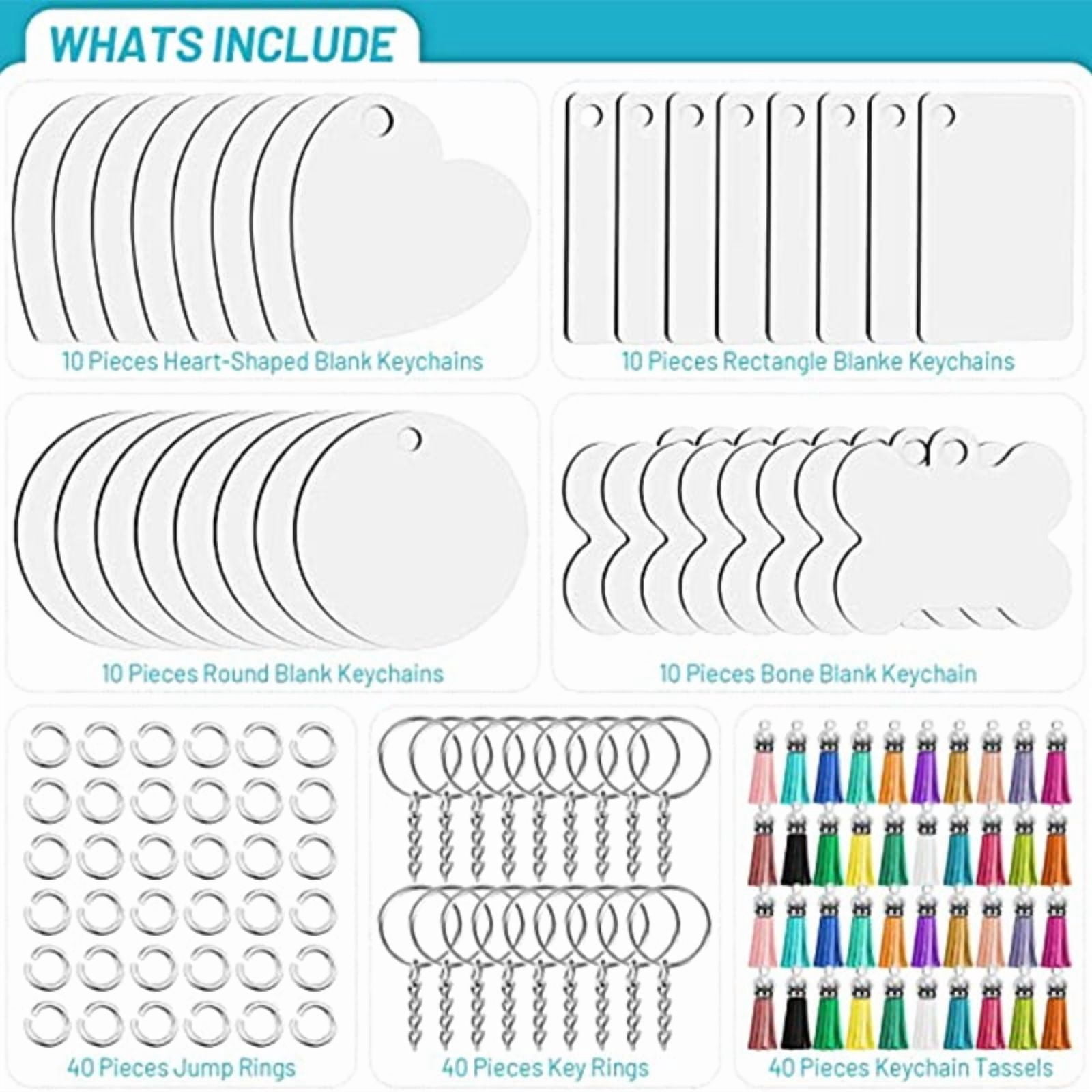 160 Pieces Sublimation Blank Products Batch Heat Press Transfer Double-sided Printing Keychain Blank Tassel for Key Ring