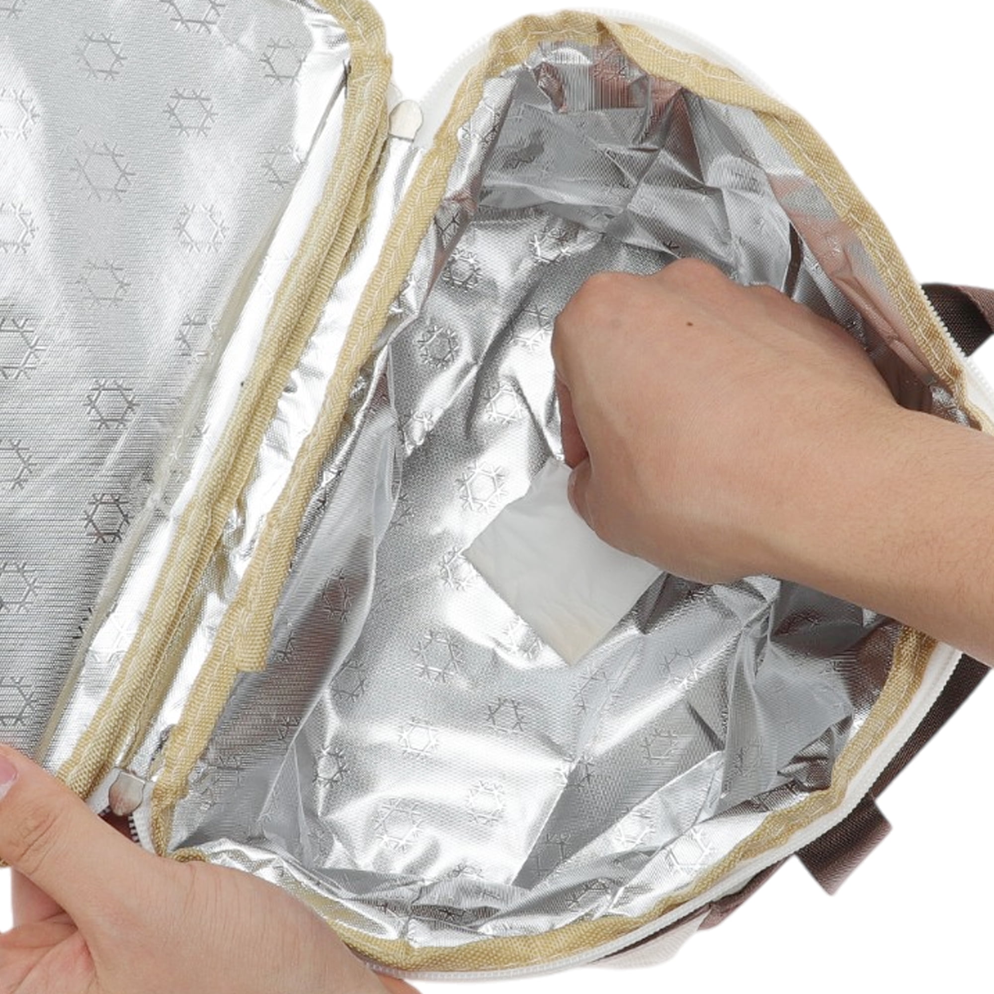 Unique Bargains Insulated Leak-proof Waterproof Lunch Bag Brown 228 oz