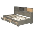 thumbnail image 5 of Twin Size Wooden Daybed with 3 Drawers and Shelves, Practical Daybed with Socket USB Interface, for Bedroom, Dark Gray, 5 of 9