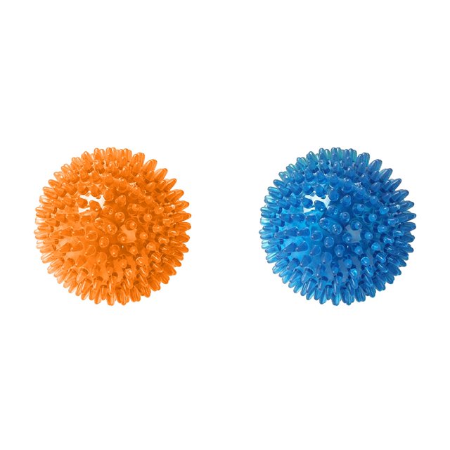 (2-Pack) Rinsvye 3 Colors Puppy Chew Squeaky Dog Toys for Teething Non Mini Animal Crackers Spikey Dog Balls for Stimulation for Dogs Medium Large Small Dogs Durable Dog Toys for Soft Crate Aggressi