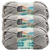 Lion Brand Yarn Hometown Dallas Gray Basic Super Bulky Acrylic Off-White Yarn 3 Pack