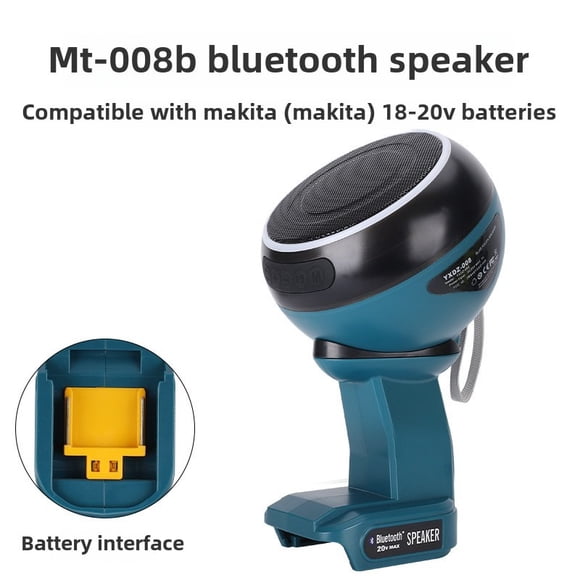 Haut-parleurs Bluetooth pour Dewalt 20V Makita Milwaukee Bosch Ryobi Craftsman Batterie 18V, Haut-Parleur Portable Sans Fil avec Appairage Sonore HD, Couleur RVB Dynamique pour Chantiers, Plein Air, Fête à la Maison, Camping